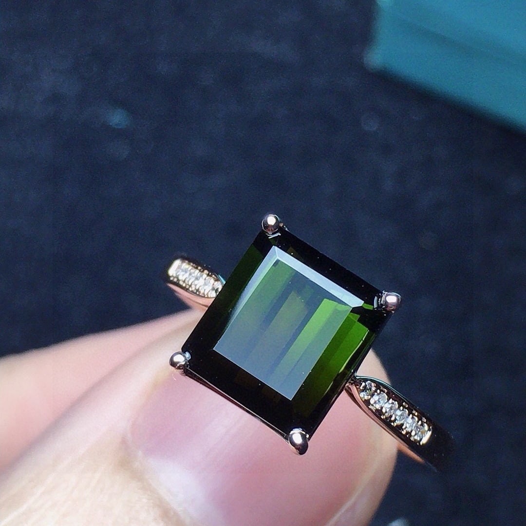 14k Gold 2.65 Ct Natural Tourmaline & Diamond Ring - 3
