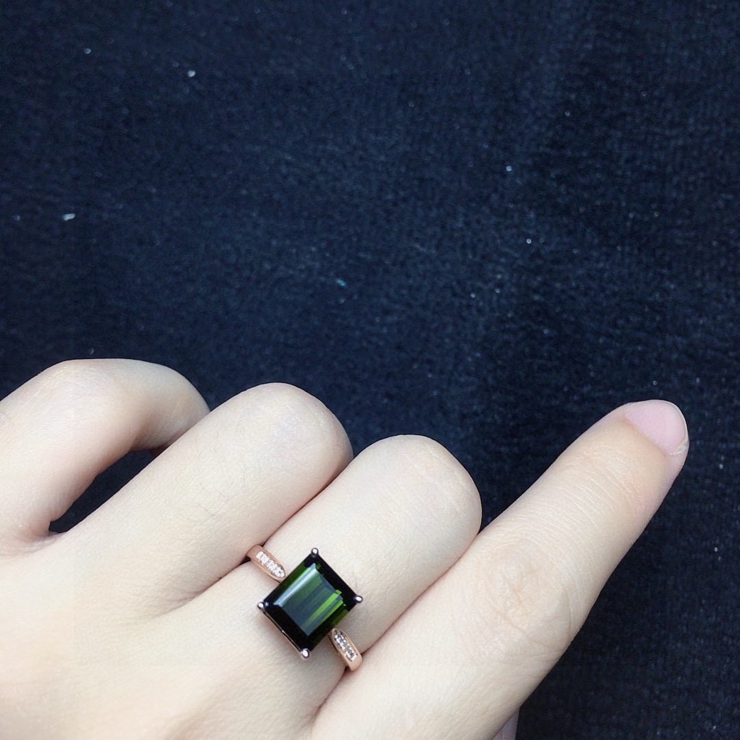 14k Gold 2.65 Ct Natural Tourmaline & Diamond Ring - 4