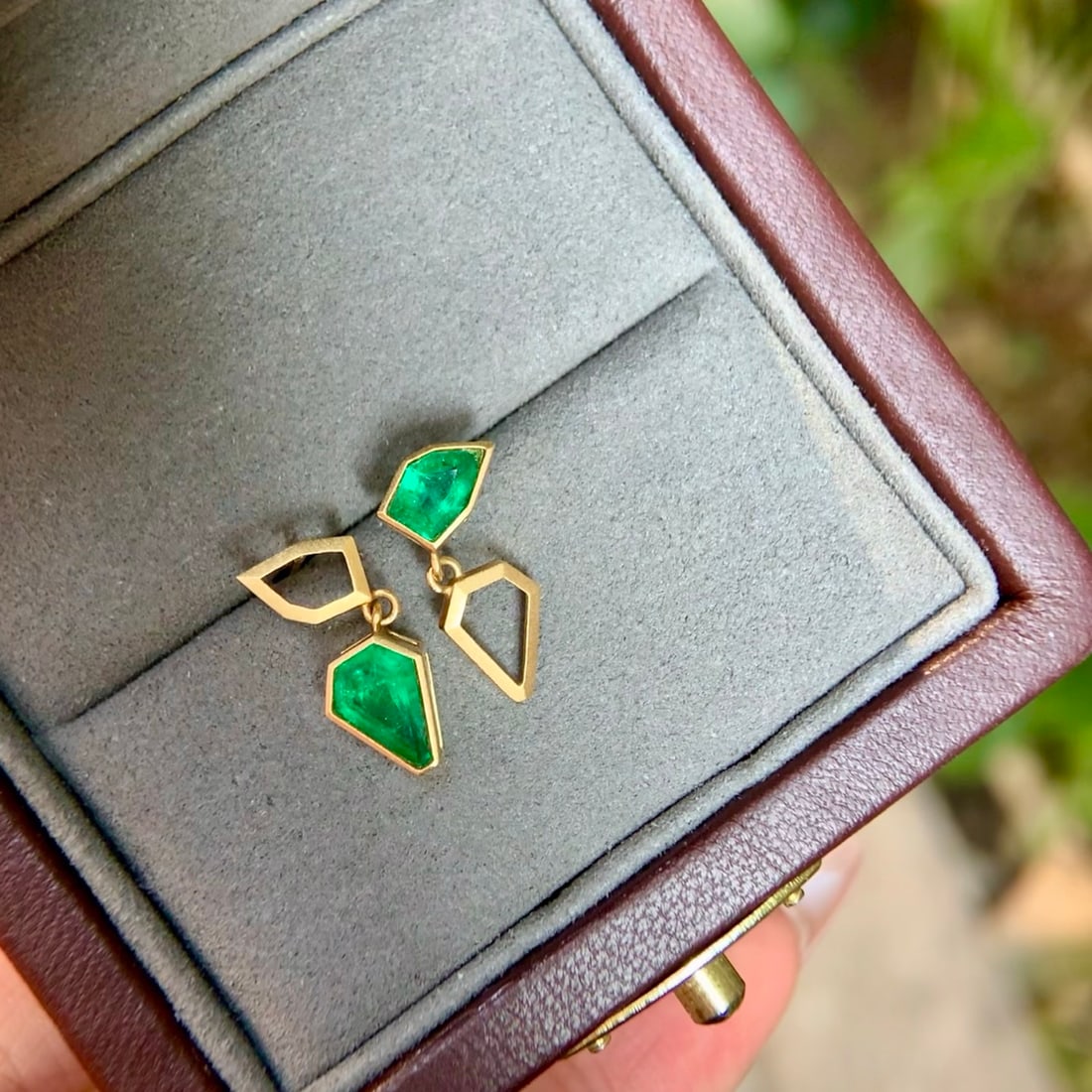 14k Gold 1.17 Ct Natural Green Diamond Earrings - 3