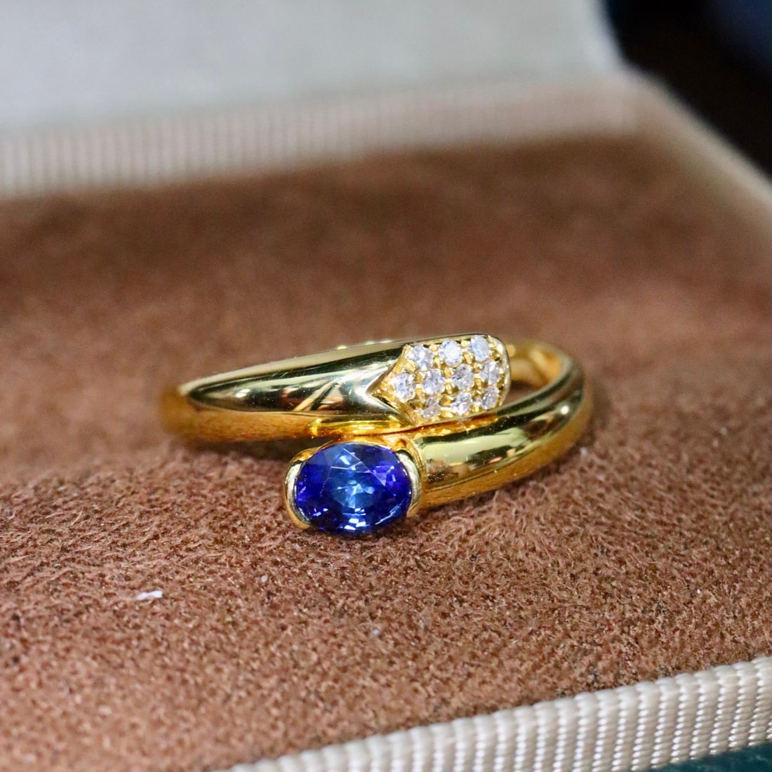 14k Gold 0.50 Ctw Natural Sapphire & Diamond Ring - 2