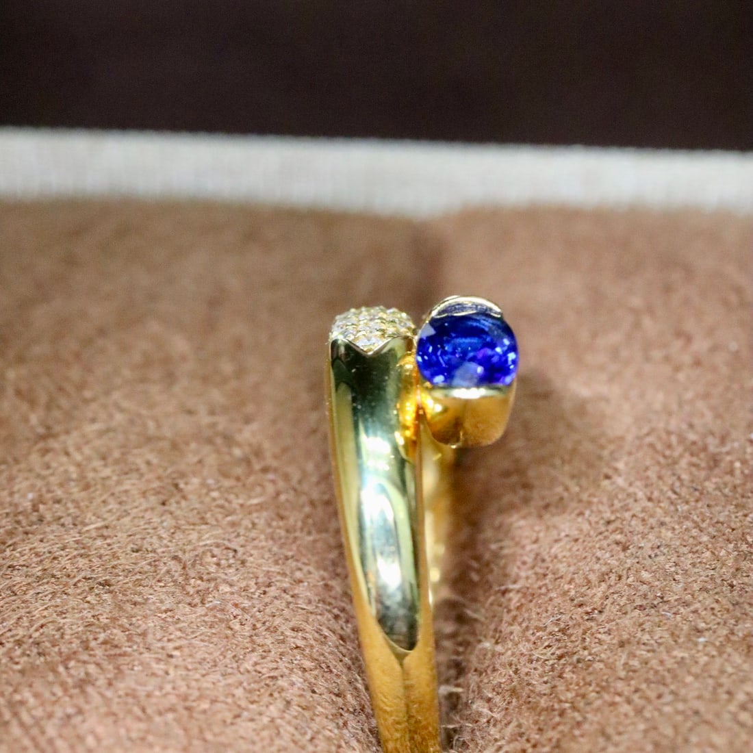 14k Gold 0.50 Ctw Natural Sapphire & Diamond Ring - 4