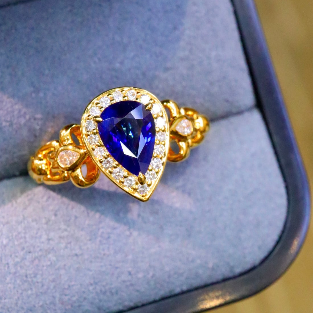 14k Gold 1.27 Ctw Natural Sapphire & Diamond Ring - 2