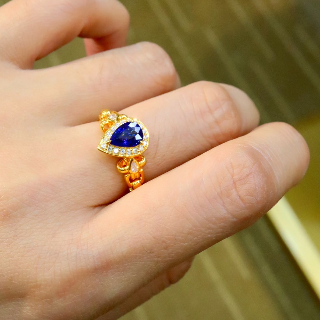 14k Gold 1.27 Ctw Natural Sapphire & Diamond Ring - 4