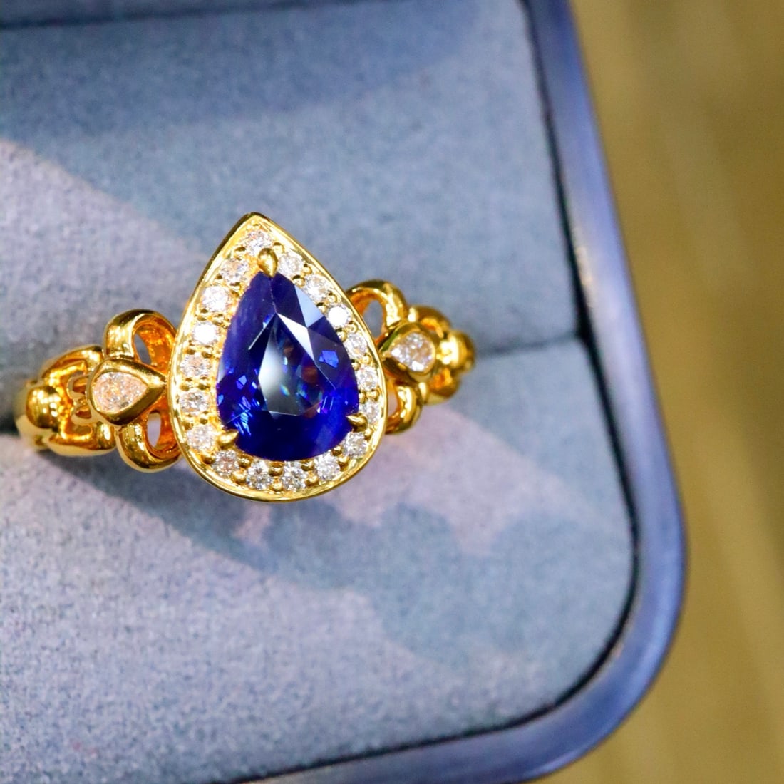 14k Gold 1.27 Ctw Natural Sapphire & Diamond Ring - 5