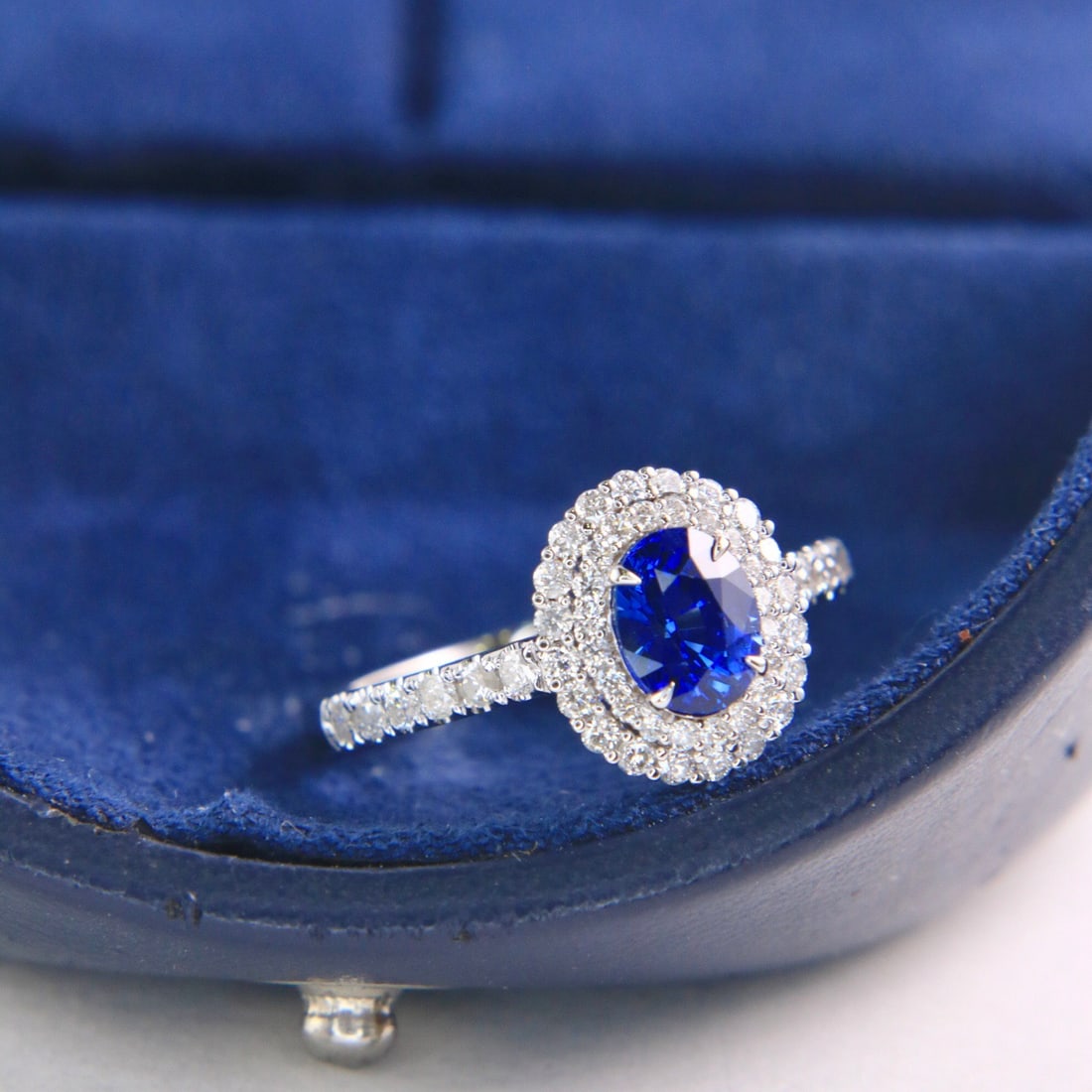 14k Gold 1.55 Ctw Natural Sapphire & Diamond Ring - 2