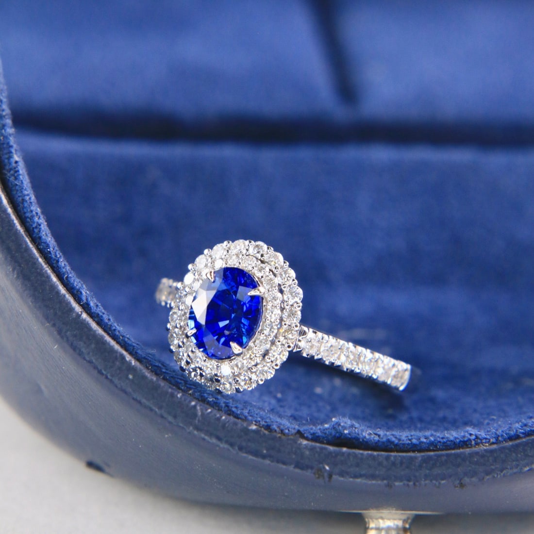 14k Gold 1.55 Ctw Natural Sapphire & Diamond Ring - 3
