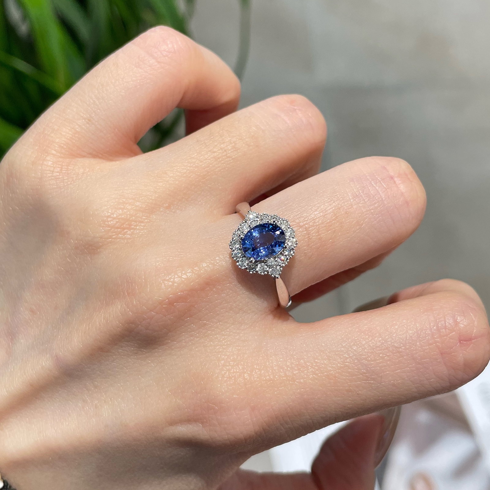 14k Gold 1.33 Ct Natural Sapphire & Diamond Ring - 2