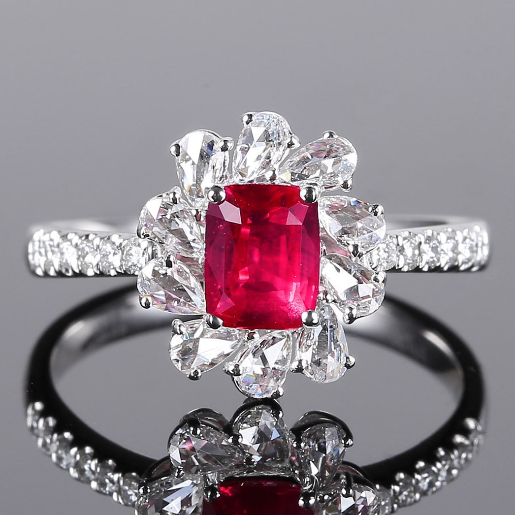 14k Gold 1.52 Ctw Natural Ruby & Diamond Ring (1 of 6)