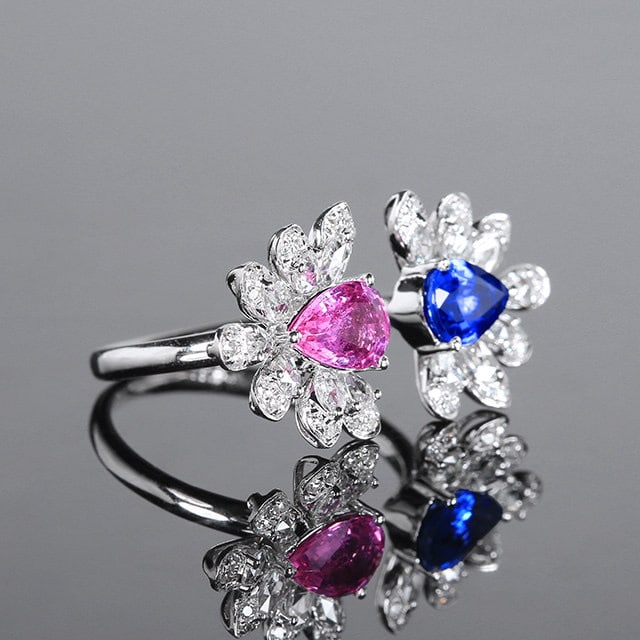 14k Gold 2.24 Ctw Natural Sapphire & Diamond & Toi Et Moi Ring - 2