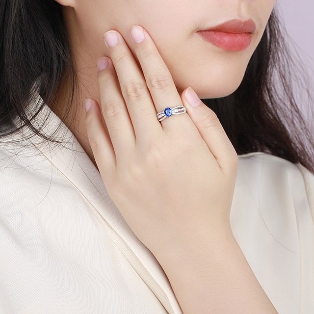 14k Gold 1.34 Ctw Natural Sapphire & Diamond Ring - 6