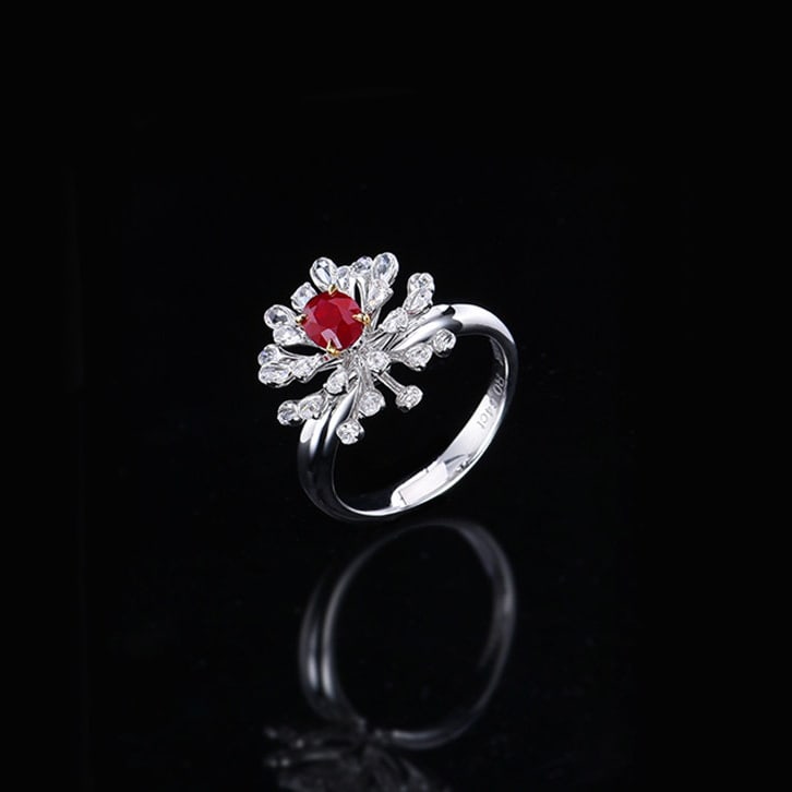 14k Gold 1.03 Ctw Natural Ruby & Diamond Ring - 2
