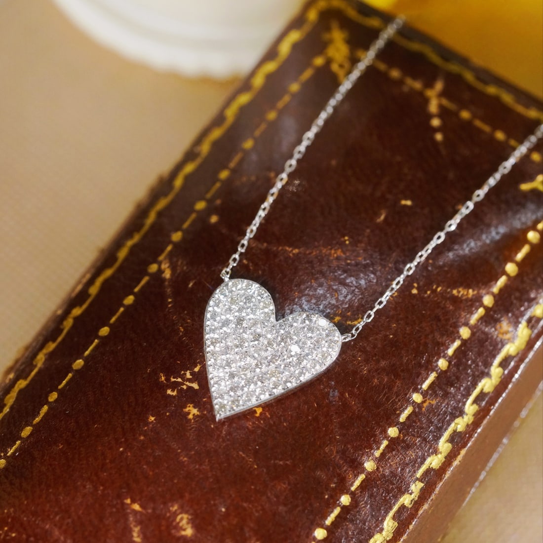 14k Gold 0.68 Ct Natural H Diamond Necklace - 5
