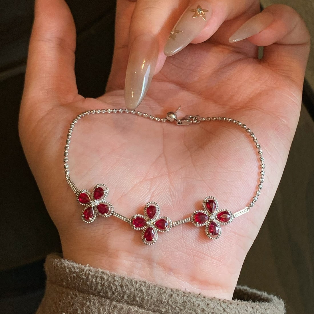 14k Gold 2.35 Ctw Natural Ruby & Diamond Bracelet - 6