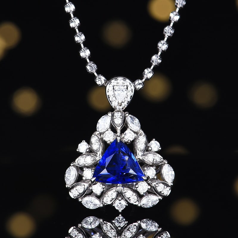 14k Gold 1.62 Ctw Natural Sapphire & Diamond Ring/pendant( Without Chain ) - 4