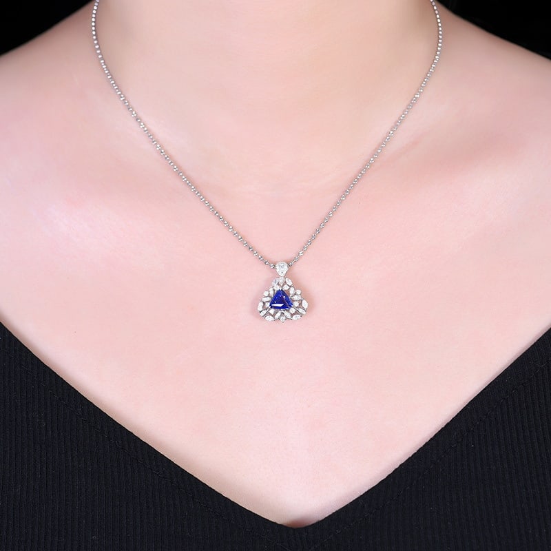 14k Gold 1.62 Ctw Natural Sapphire & Diamond Ring/pendant( Without Chain ) - 5
