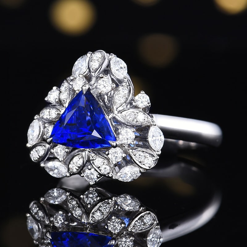 14k Gold 1.62 Ctw Natural Sapphire & Diamond Ring/pendant( Without Chain ) - 6