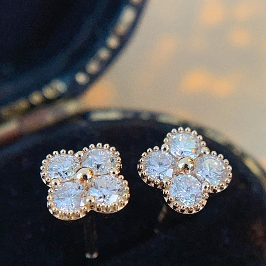 14k Gold 0.40 Ct Natural H Diamond Earrings - 2