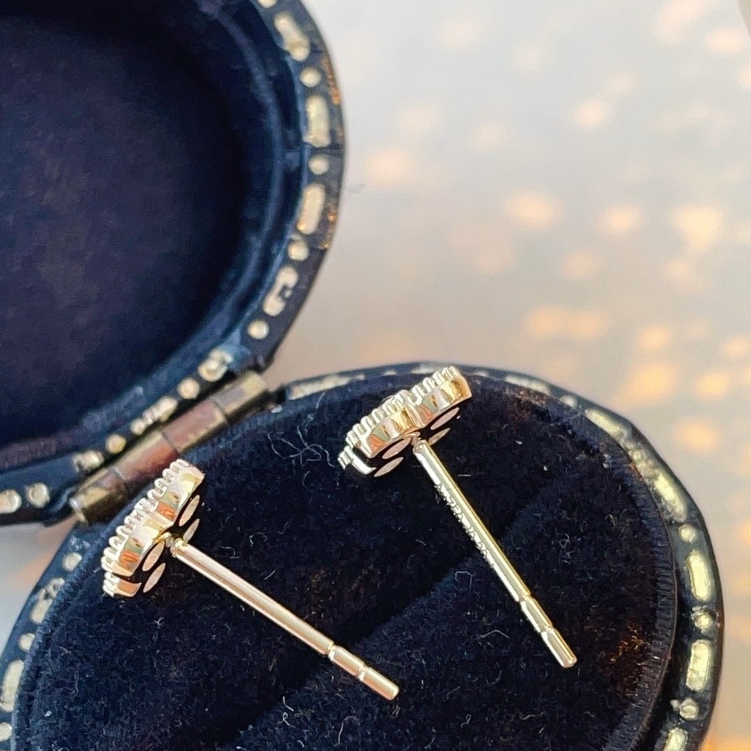 14k Gold 0.40 Ct Natural H Diamond Earrings - 5