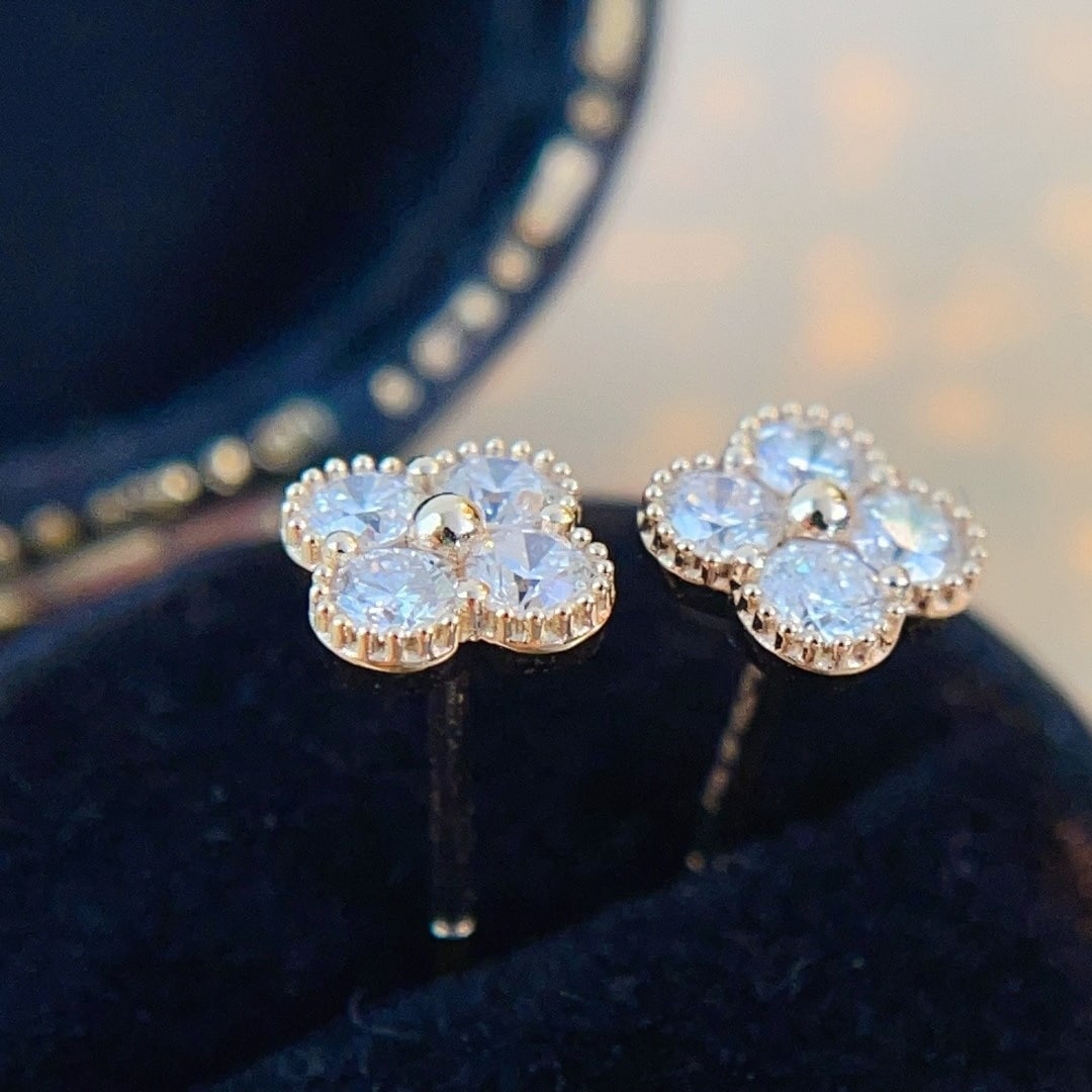 14k Gold 0.40 Ct Natural H Diamond Earrings - 6