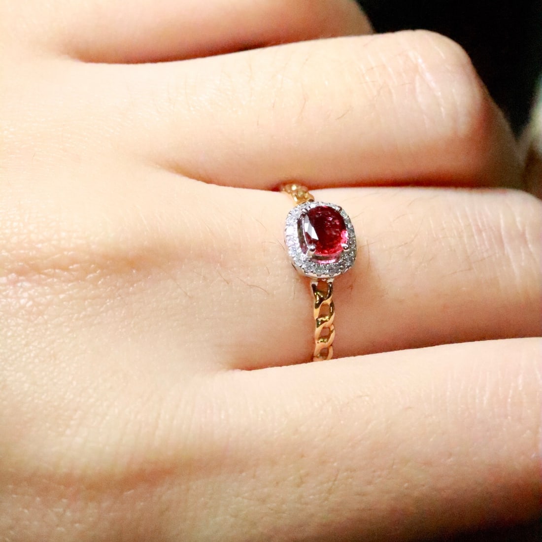 14k Gold 0.48 Ctw Natural Ruby & Diamond Ring - 6