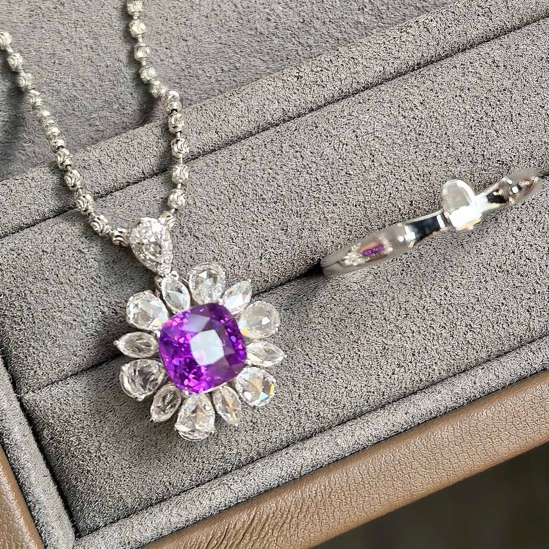 14k Gold 2.43 Ctw Natural Sapphire & Diamond Ring/pendant( Without Chain ) - 8