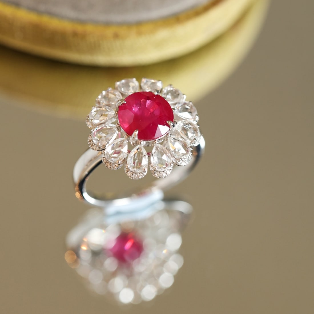 14k Gold 4.18 Ctw Natural Ruby & Sapphire Ring - 4