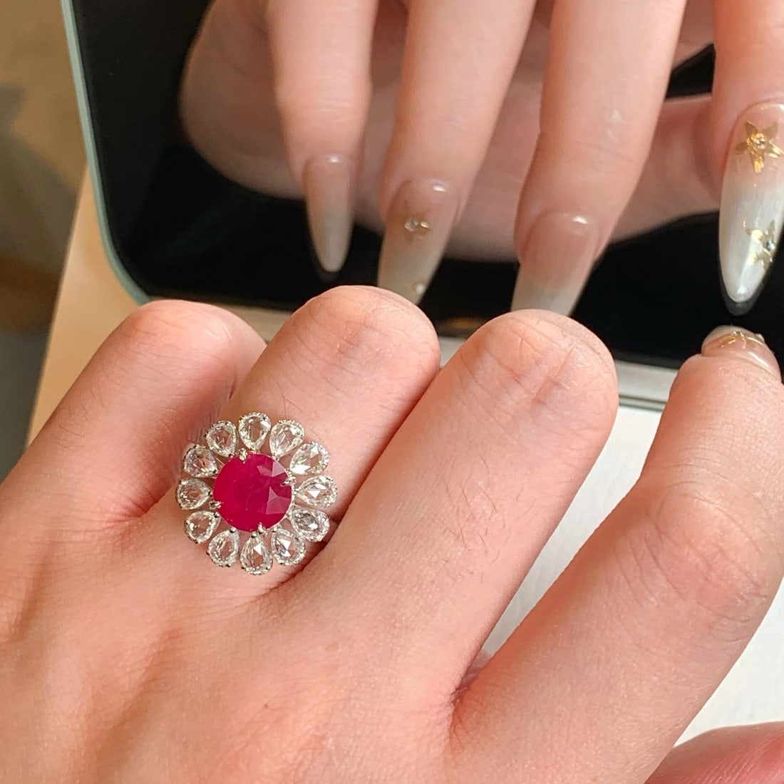 14k Gold 4.18 Ctw Natural Ruby & Sapphire Ring - 5