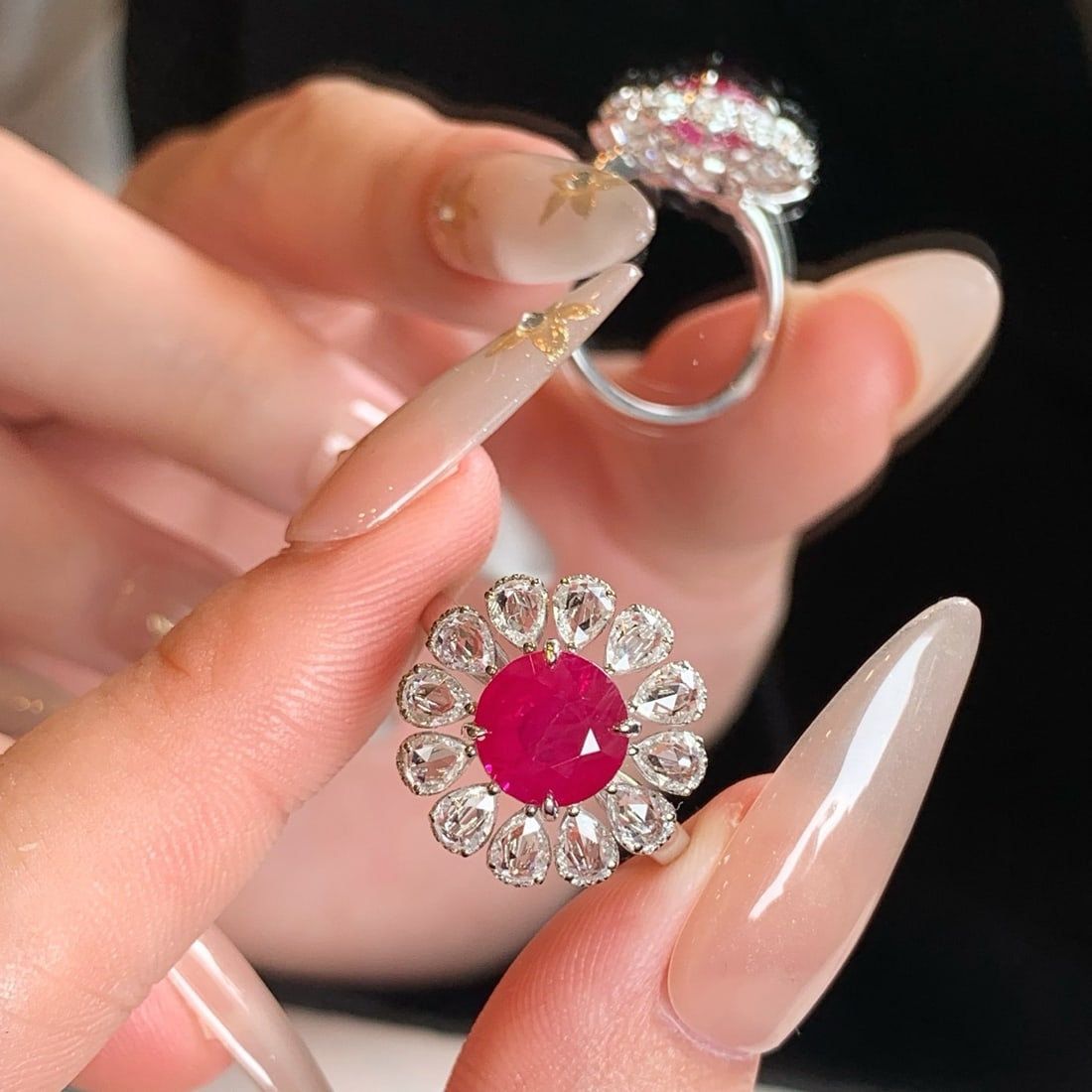 14k Gold 4.18 Ctw Natural Ruby & Sapphire Ring - 7