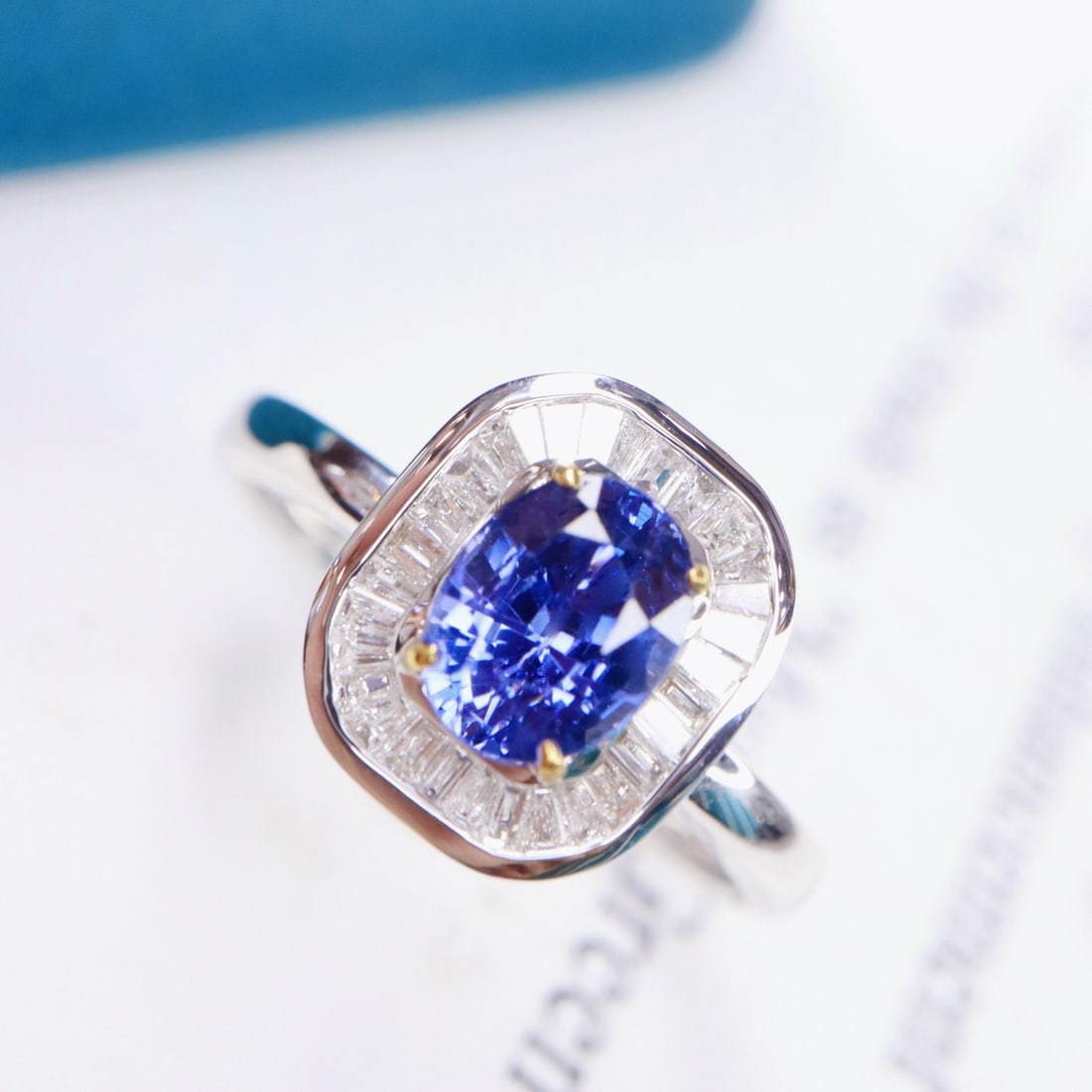 14k Gold 1.26 Ctw Natural Sapphire & Diamond Ring - 3