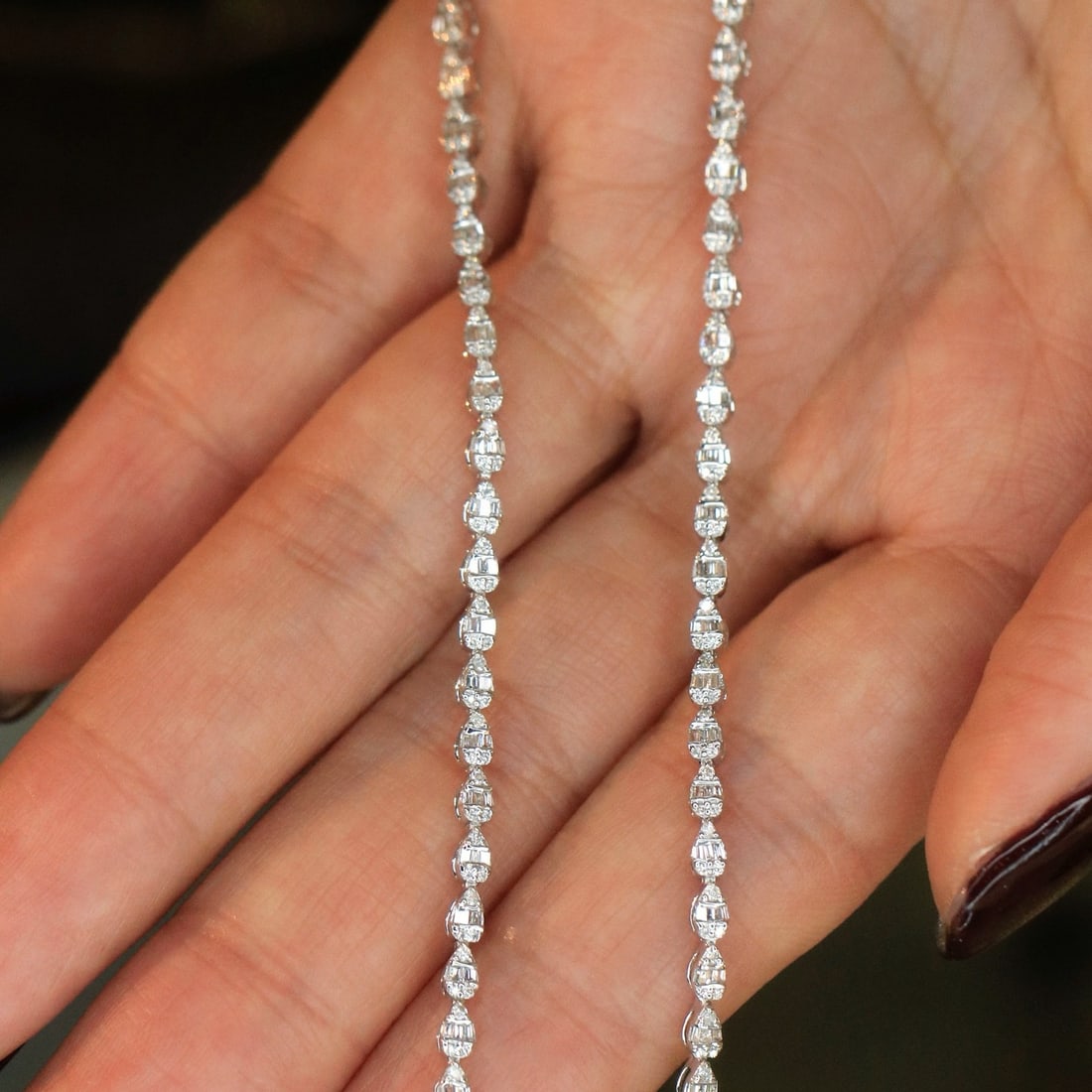 14k Gold 3.4 Ct Natural H Diamond Necklace - 5