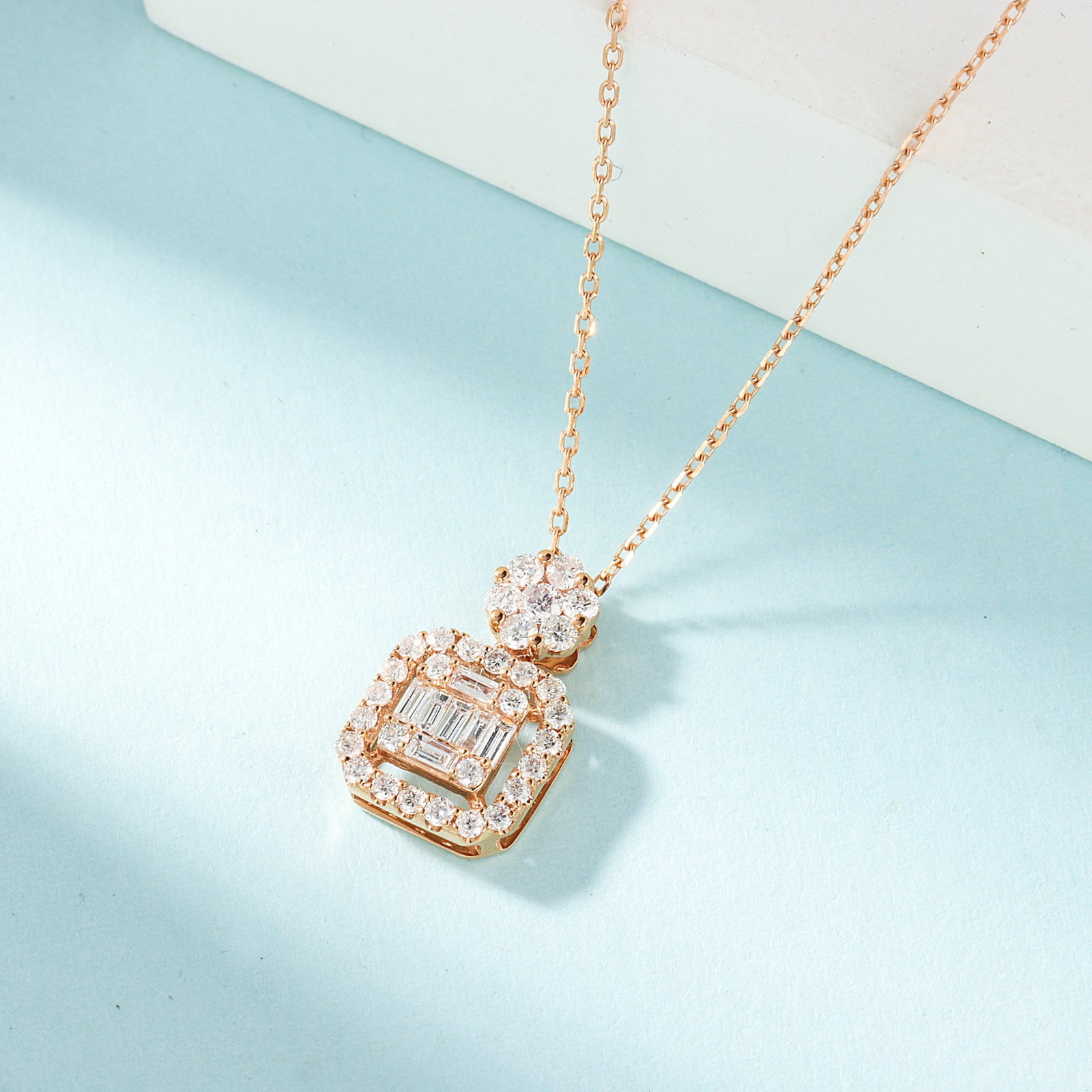 14k Gold 0.43 Ctw Natural H Diamond Necklace - 2