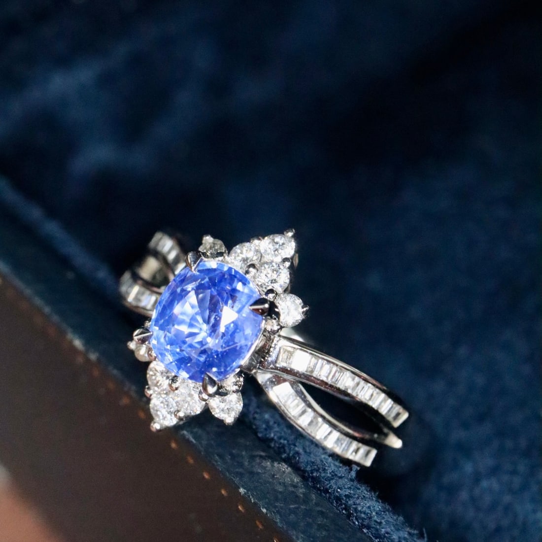 14k Gold 1.53 Ctw Natural Sapphire & Diamond Ring - 2