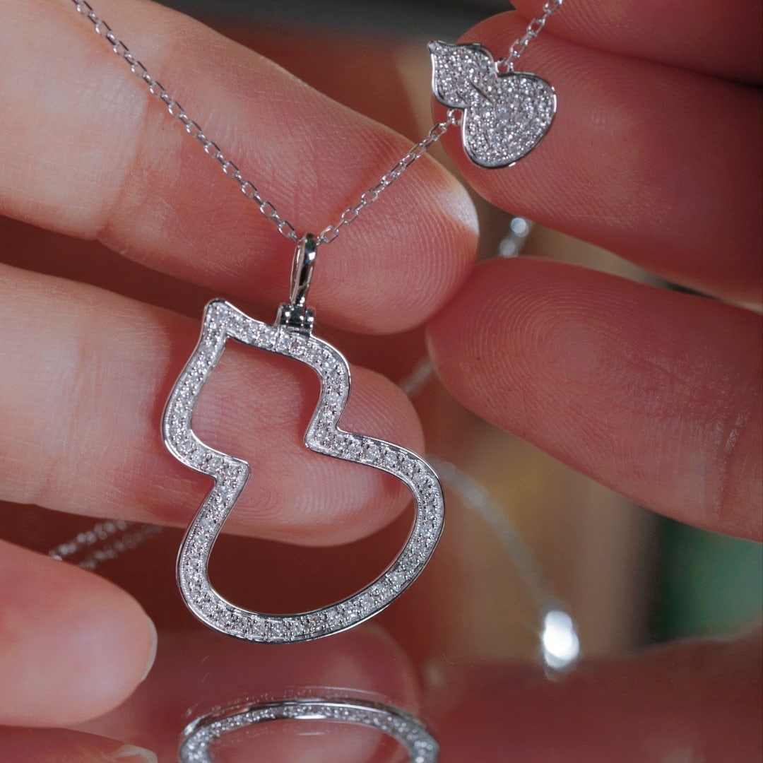 14k Gold 0.35 Ct Natural H Diamond Necklace - 2