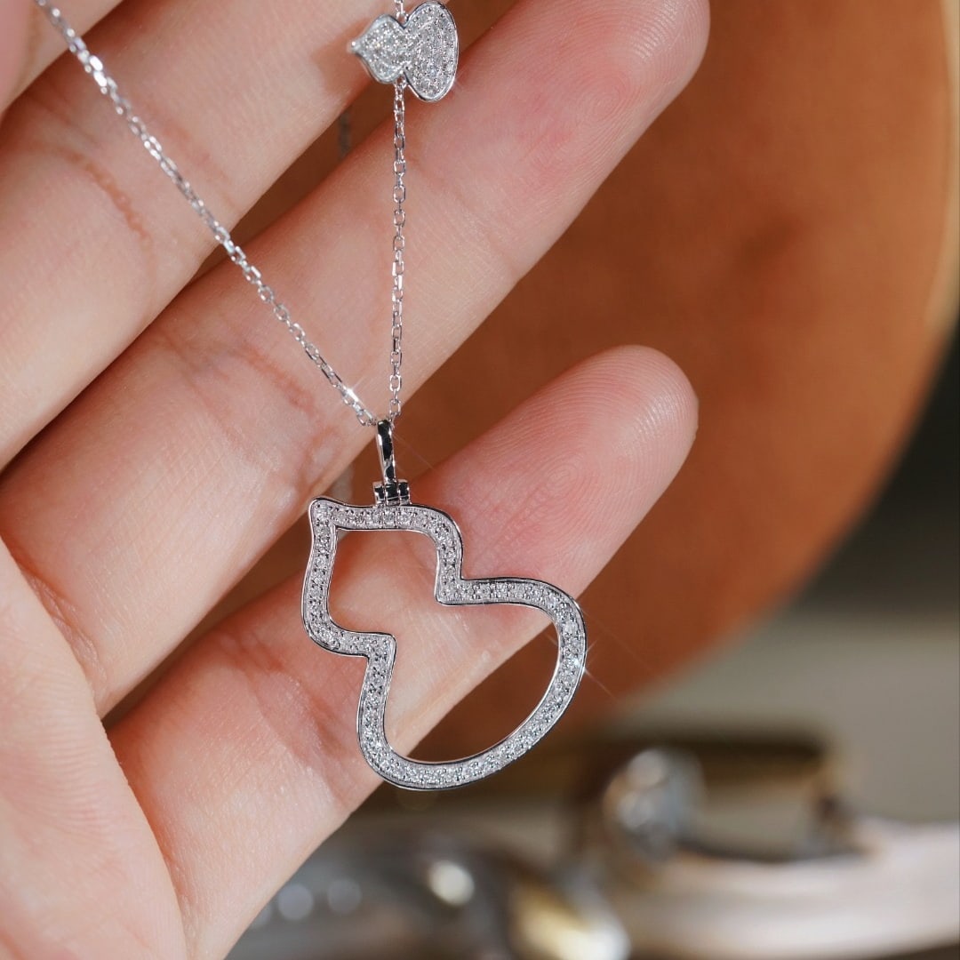 14k Gold 0.35 Ct Natural H Diamond Necklace - 3
