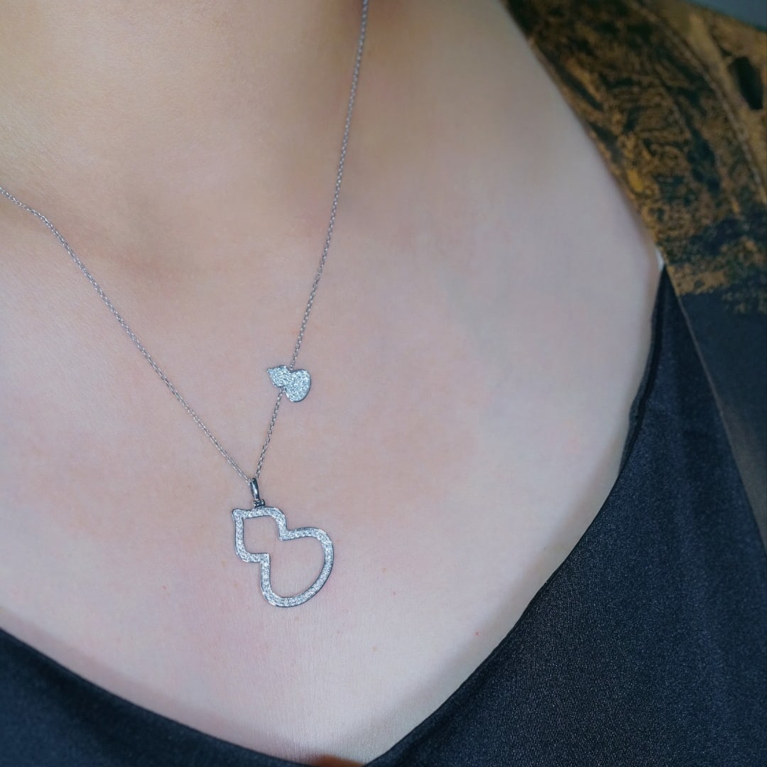 14k Gold 0.35 Ct Natural H Diamond Necklace - 7