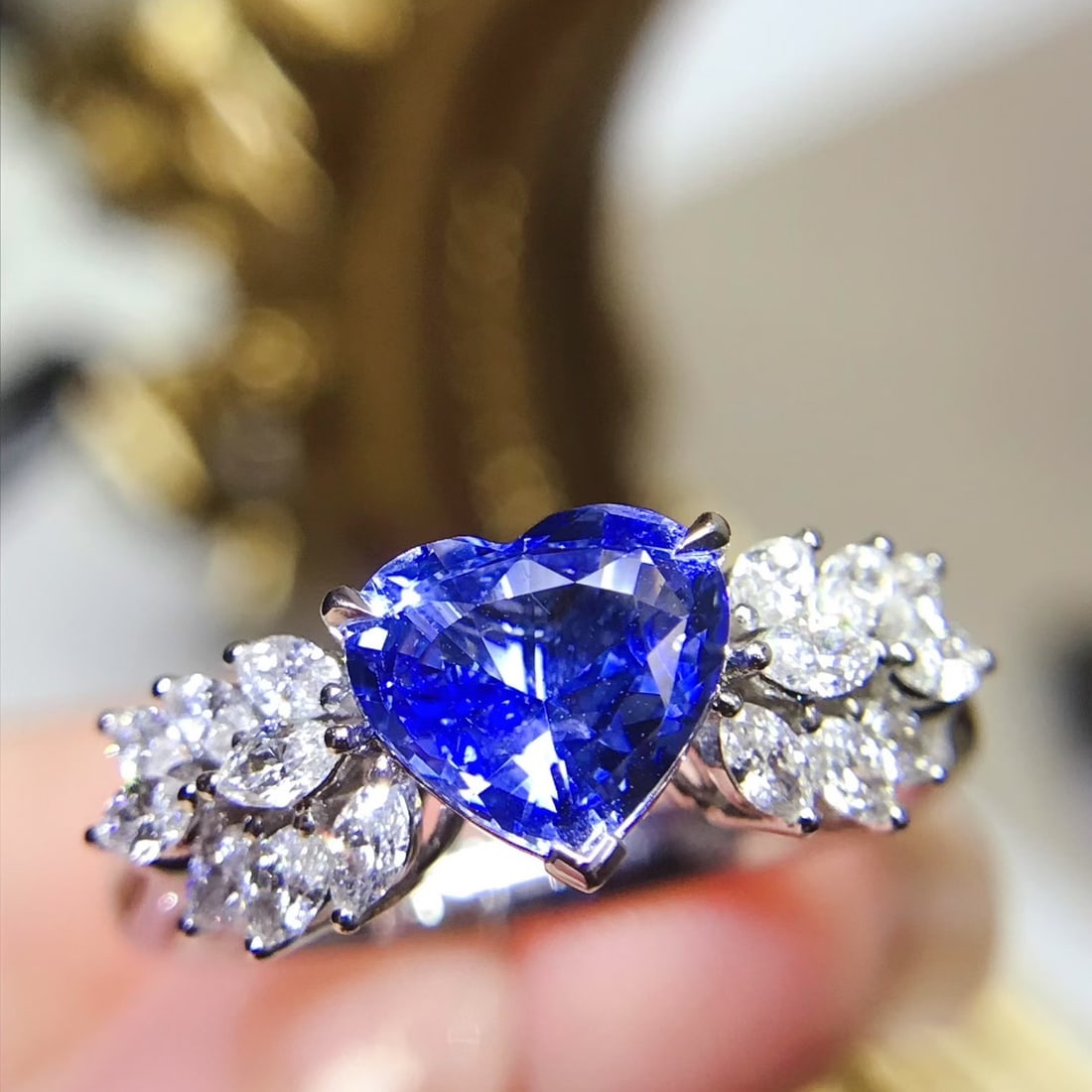 14k Gold 2.01 Ctw Natural Sapphire & Diamond Ring - 2