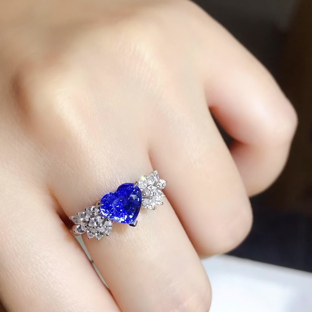 14k Gold 2.01 Ctw Natural Sapphire & Diamond Ring - 5