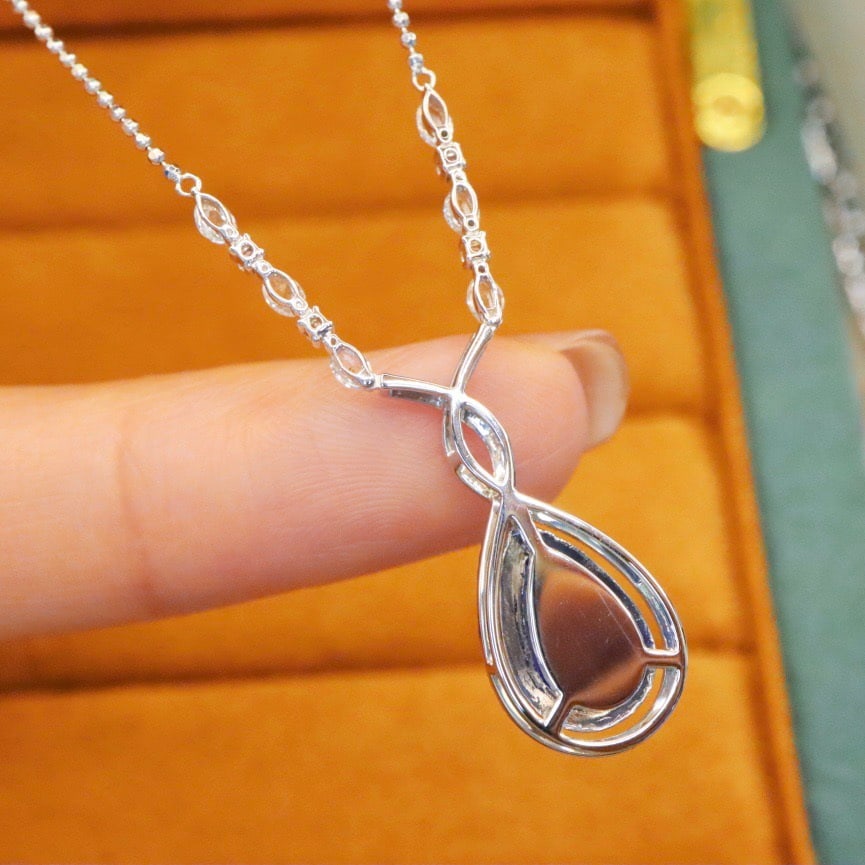 14k Gold 2.10 Ctw Natural Sapphire & Diamond Necklace - 4
