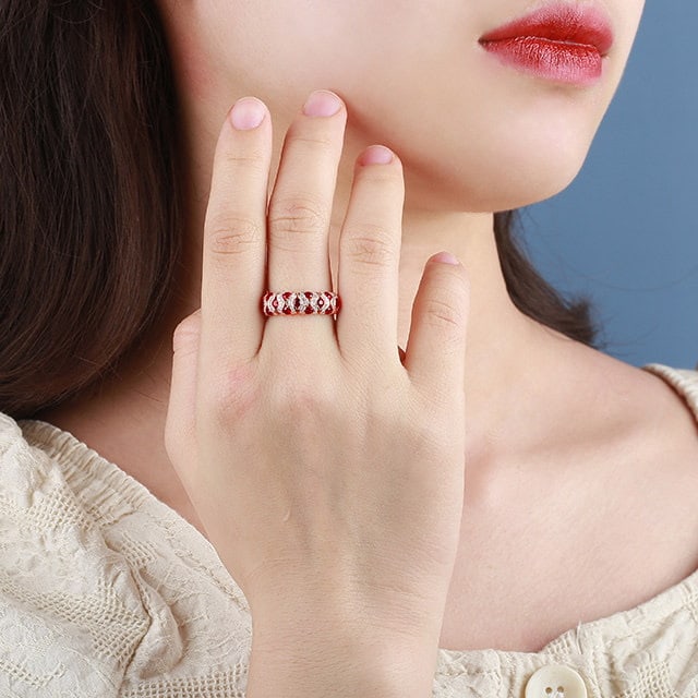 14k Gold 1.05 Ctw Natural Ruby & Diamond Ring - 6