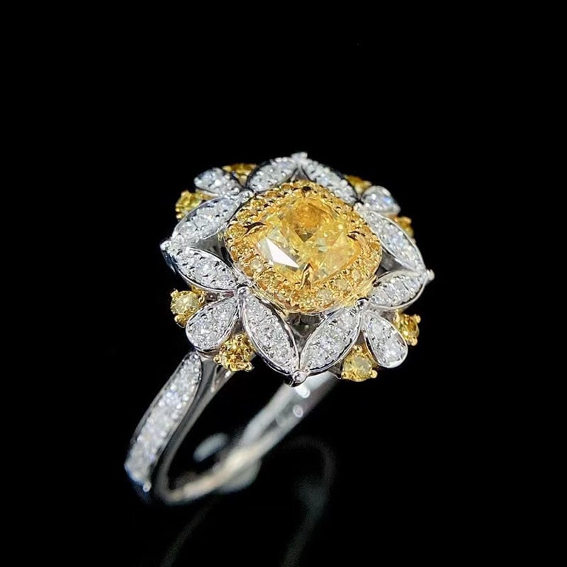 14k Gold 1.3 Ctw Natural Yellow Diamond & Color Diamond Ring/pendant( Without Chain ) - 5