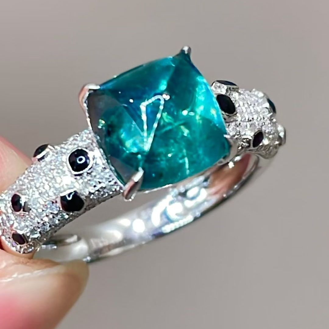 14k Gold 3.25 Ctw Natural Tourmaline & Diamond Ring - 4