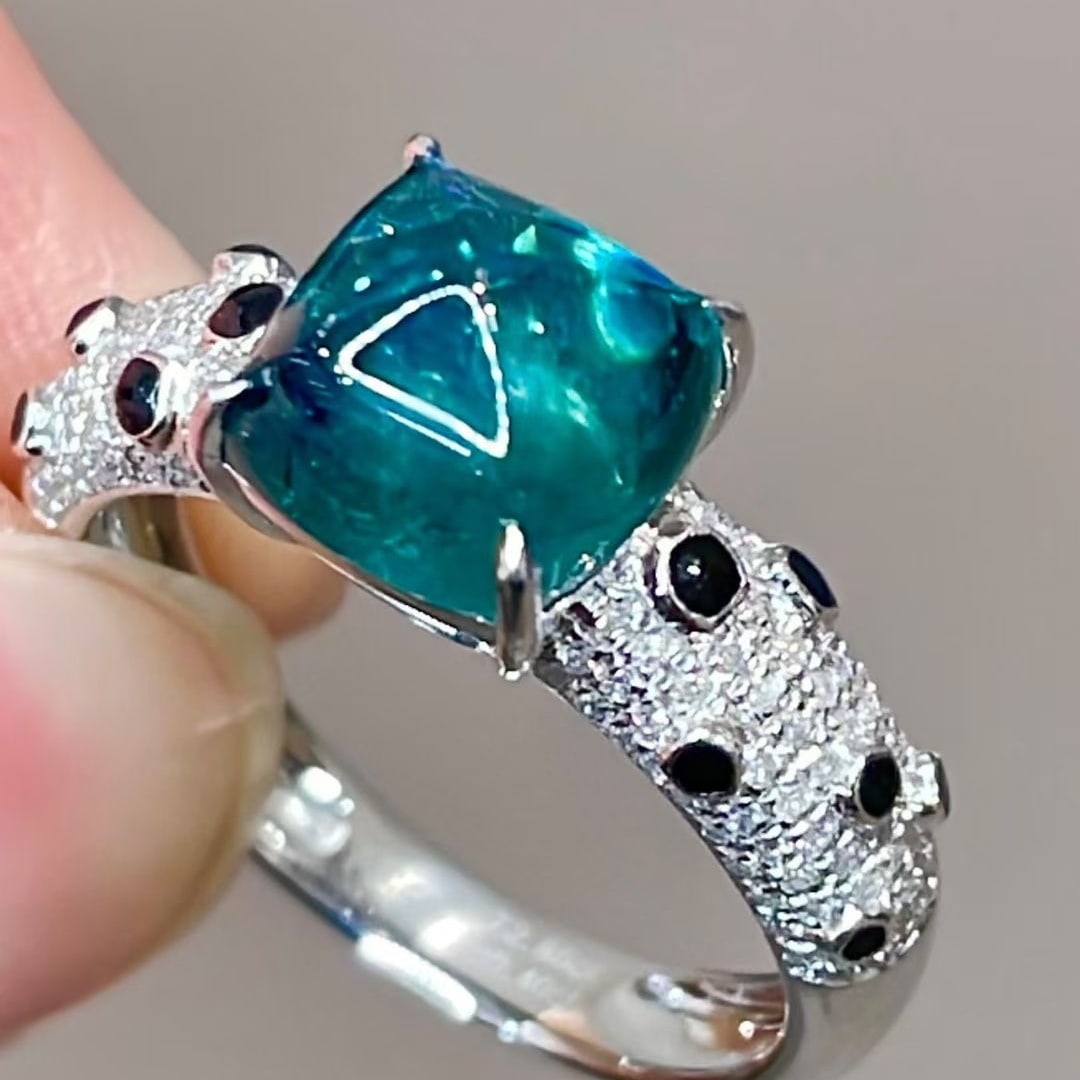 14k Gold 3.25 Ctw Natural Tourmaline & Diamond Ring - 6