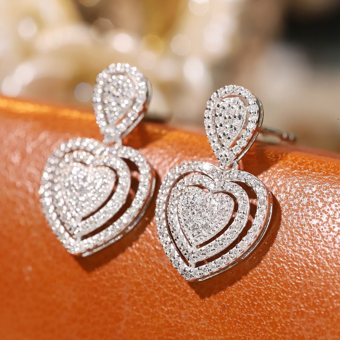 14k Gold 0.50 Ct Natural H Diamond Earrings - 3
