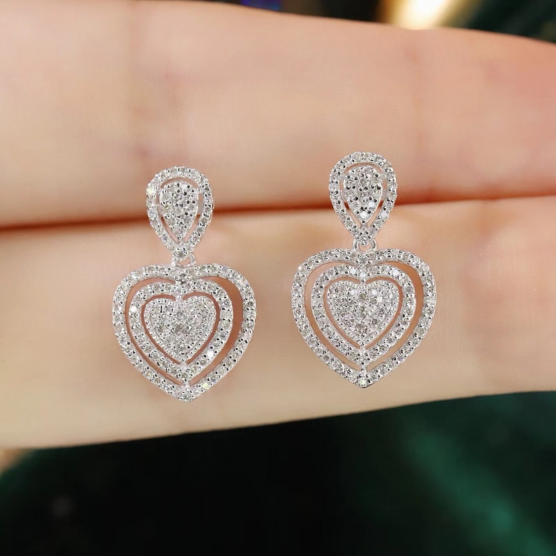 14k Gold 0.50 Ct Natural H Diamond Earrings - 5