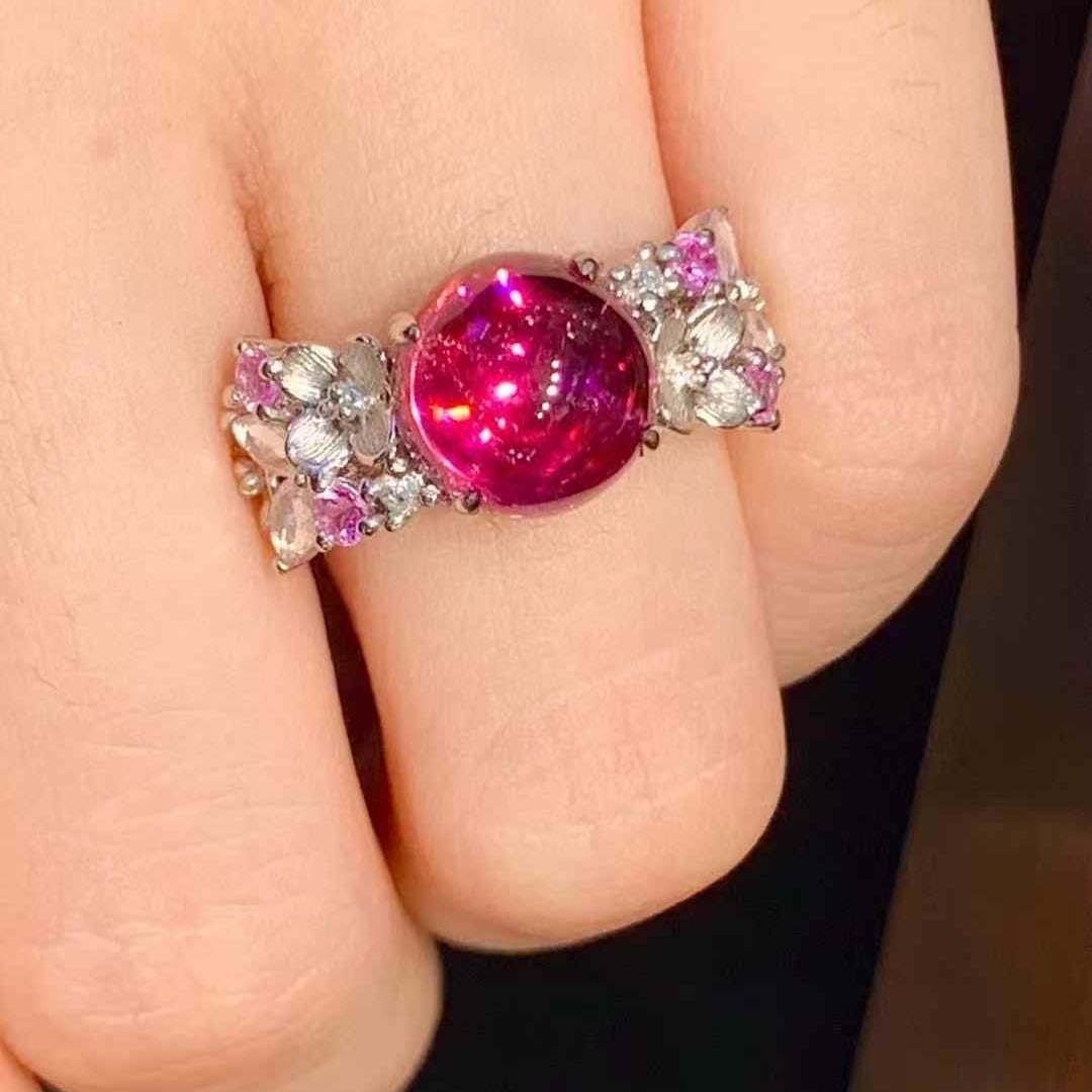 14k Gold 4.65 Ct Natural Tourmaline & Diamond & Coloured Gemstone Ring - 3