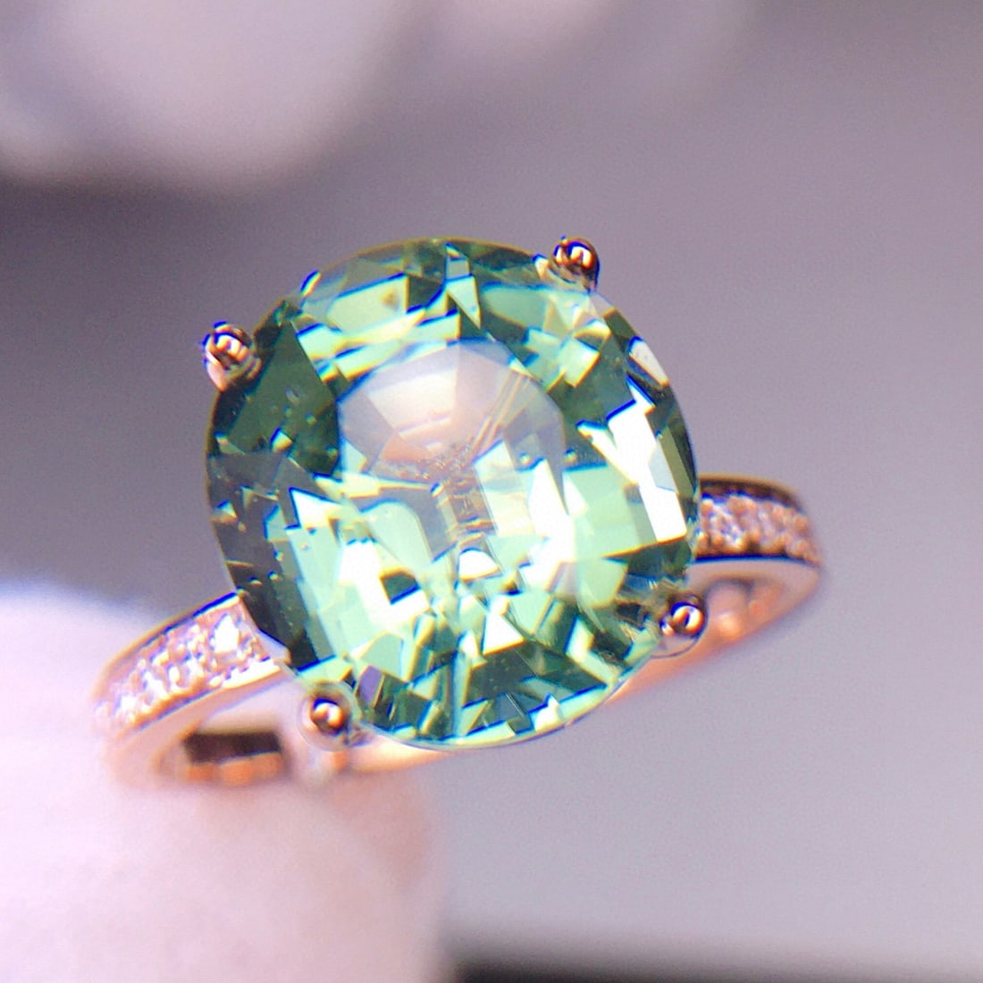 14k Gold 5.65 Ct Natural Tourmaline & Diamond Ring - 2