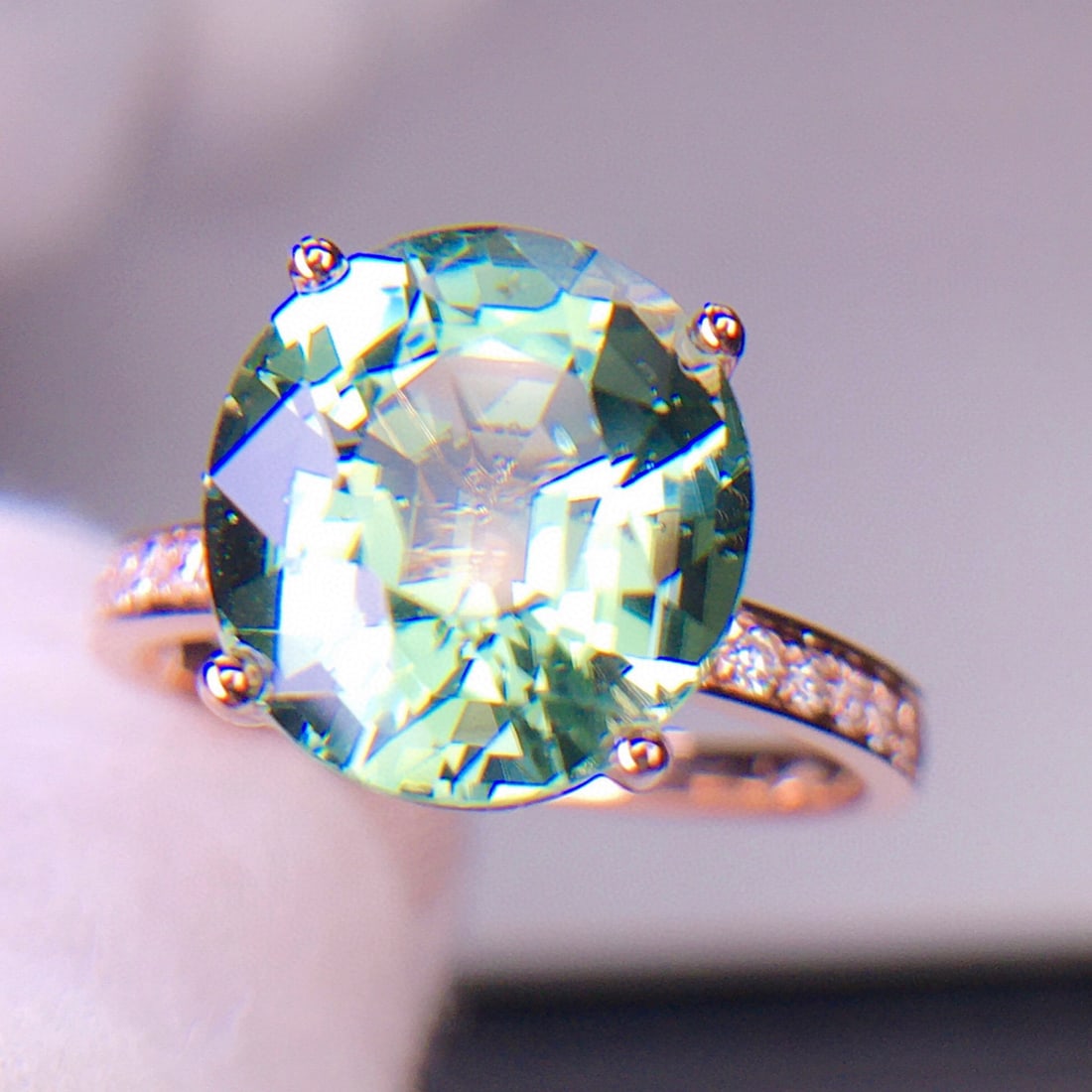 14k Gold 5.65 Ct Natural Tourmaline & Diamond Ring - 3