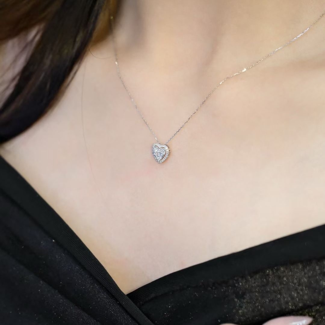 14k Gold 0.35 Ct Natural H Diamond Necklace - 3