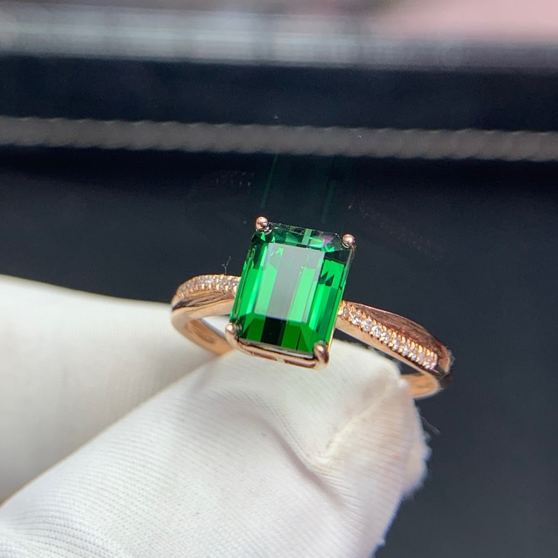 14k Gold 2.07 Ct Natural Tourmaline & Diamond Ring - 2
