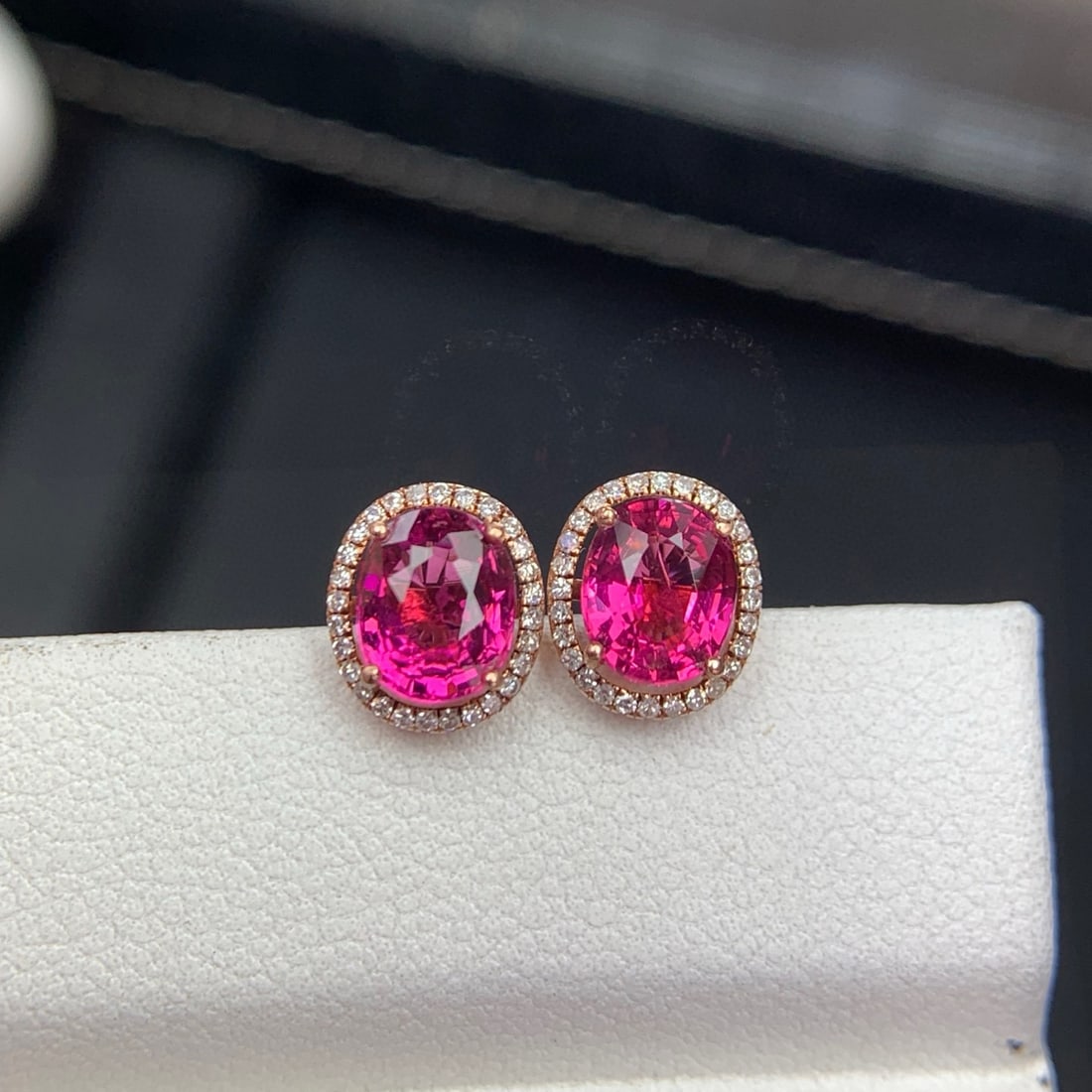 14k Gold 1.75 Ct Natural Tourmaline & Diamond Earrings - 3